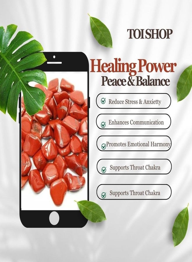 TOI SHOP Red Agate Tumble/Pebbles Stone. for Reiki, Crystal, Vastu, Fang Shui Aura, Home Decor, Office Decor, Gifting, Good Luck, showpiece etc. (Red Agate, 400 gm). - Image 4